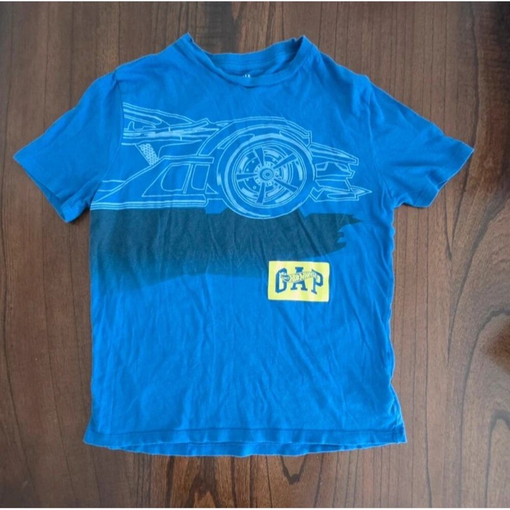 Gap x Hot Wheels Boys XL 12 Blue Graphic T-Shirt Car Racing 2024